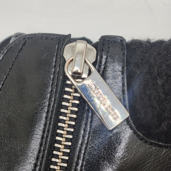 Michael Michael Kors Womens Size 9M Platform Leather Kim Lace Up Bootie Black - Picture 7 of 14